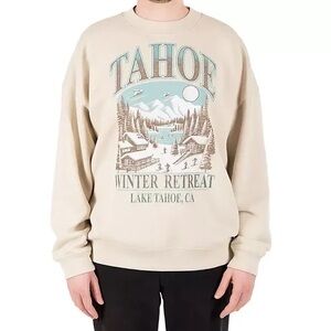 State of‎ Mine Men's Destination Fleece Crewneck Sweatshirt Jake Tahoe tan large
